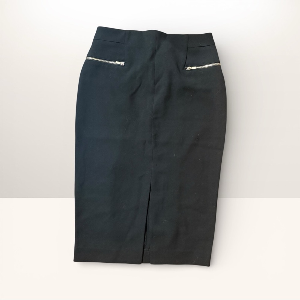 H&M Black Pencil Skirt with Zipper Accents